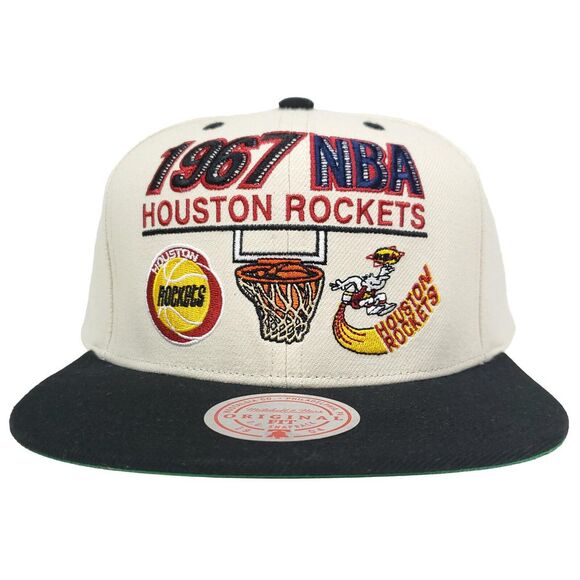 Mitchell & Ness Other - Houston Rockets Mitchell & Ness Snapback Cap Hat Founded 1967 Cream Black‎ NWT